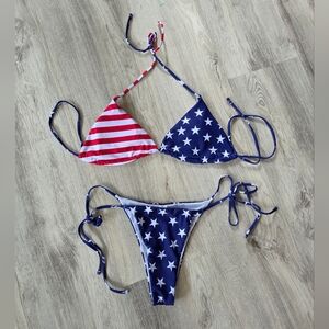 USA America Flag String Bikini Large Stars & Stripes